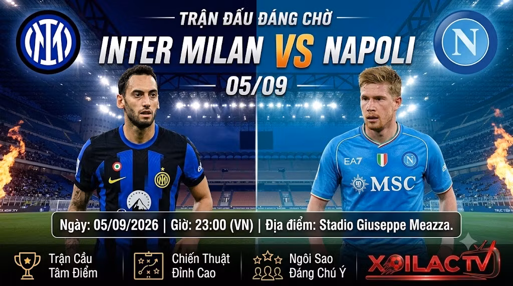 Nhận định Inter vs Napoli (23:00, 05/09): Khắc tinh của nhà ĐKVĐ